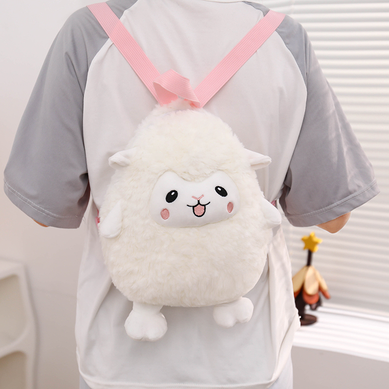 Travel Accessories Gift Set - Sheep Plush Backpack Keychain Set Fluffy