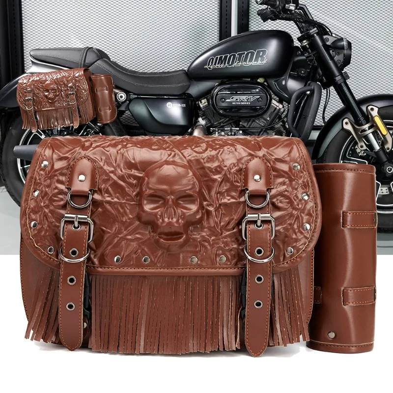 Travel Accessories Leather - Motorcycle Bag for Cafe Moto Saddlebag