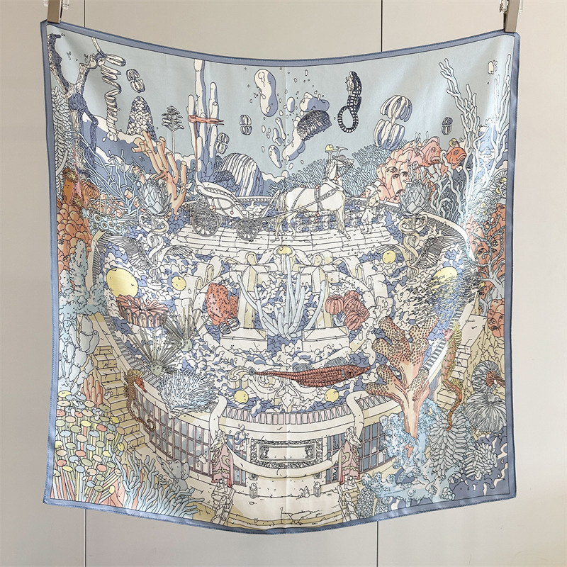 Travel Accessories Gifts - 12MM Satin Silk Scarf Women 90CM