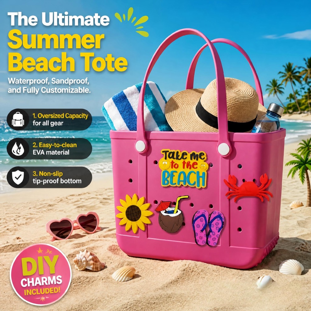 Travel Accessories Gifts - Ladies Oversized Rubber Beach Bag Handbag,
