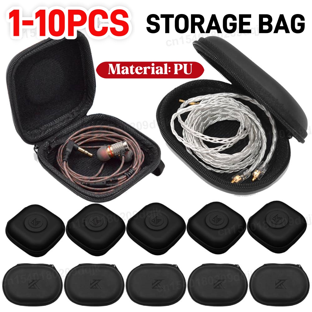 Travel Accessories Leather - 1-10PCS KZ Earphones Case PU Leather