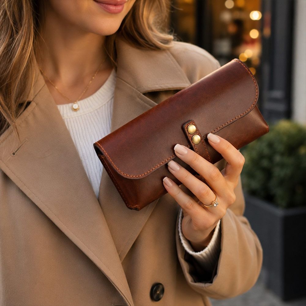 Fashion Genuine Leather Glasse - Travel Accessories Pouch For Men ulasan dan harga