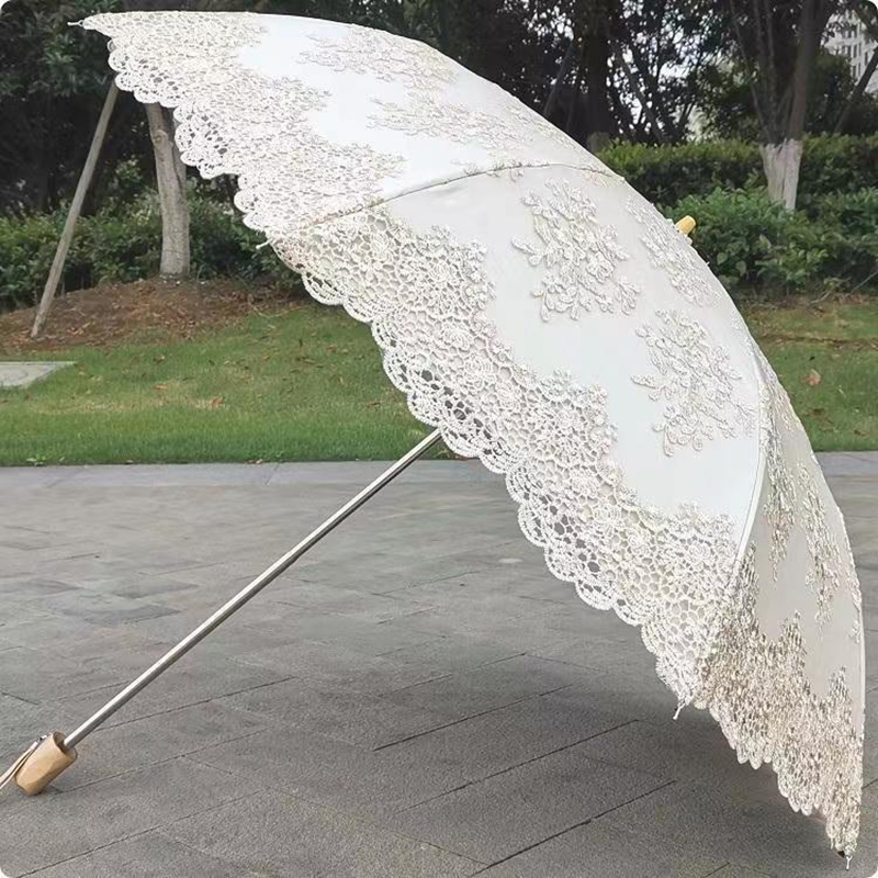 2 3 Fold Luxury Women Lace Umb - Travel Umbrella Compact ulasan dan harga