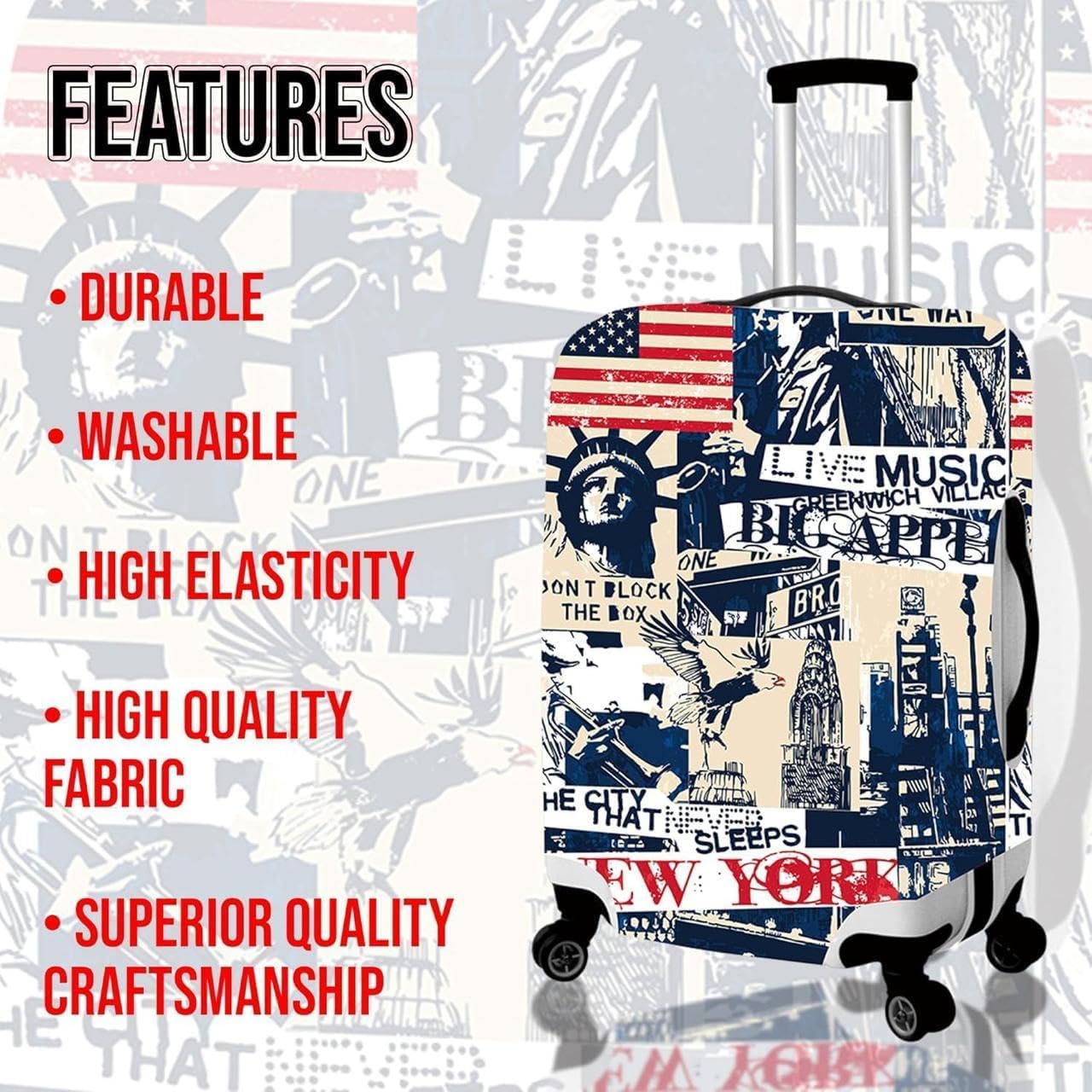 Vintage Blue New York Polyeste - Travel Accessories New York ulasan dan harga
