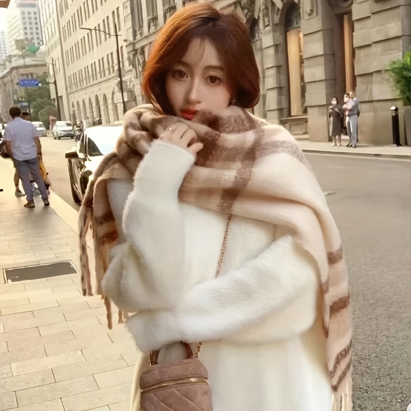 Classic Plaid Scarf for Women  - Travel Accessories Designer ulasan dan harga