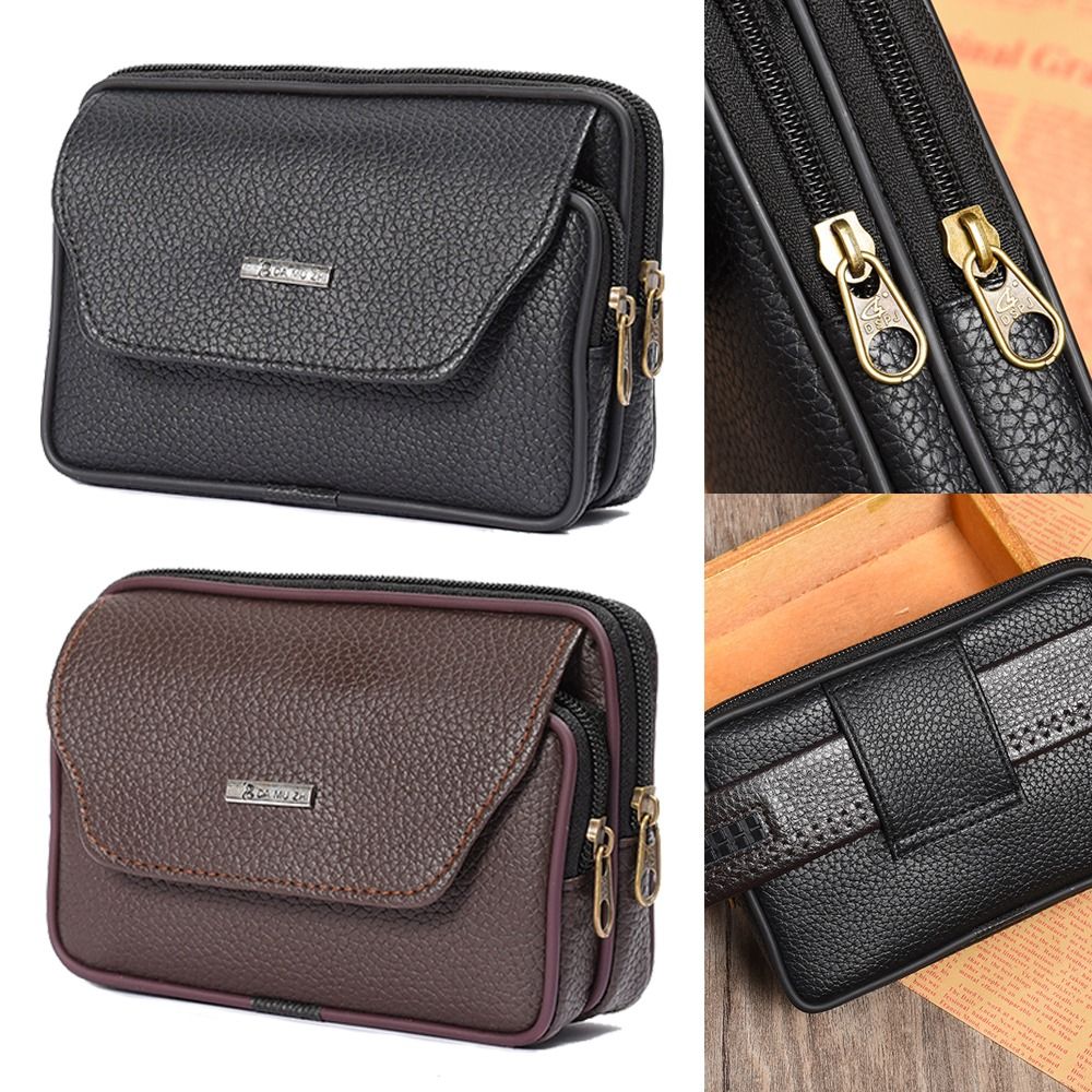 Casual PU Leather Men Waist Ba - Travel Accessories Leather ulasan dan harga