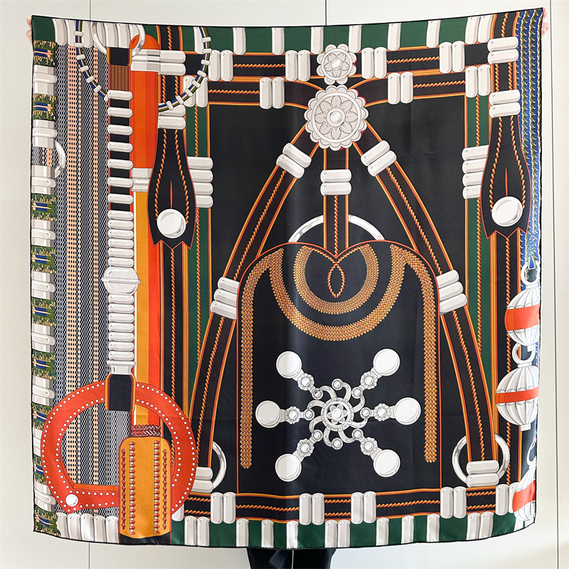 Saddle Print Silk Scarf Luxury - Travel Accessories Designer ulasan dan harga
