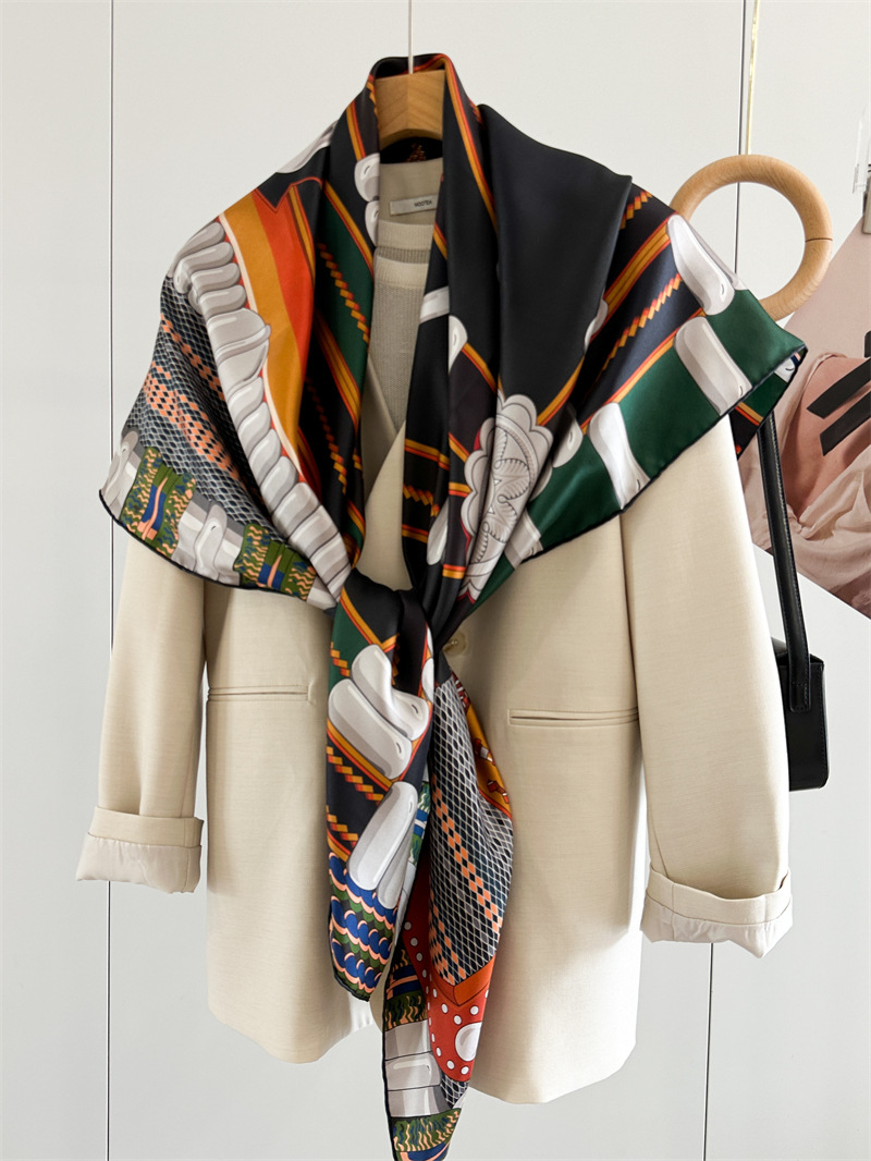 Saddle Print Silk Scarf Luxury - Travel Accessories Designer ulasan dan harga