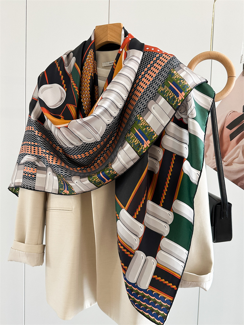 Saddle Print Silk Scarf Luxury - Travel Accessories Designer ulasan dan harga