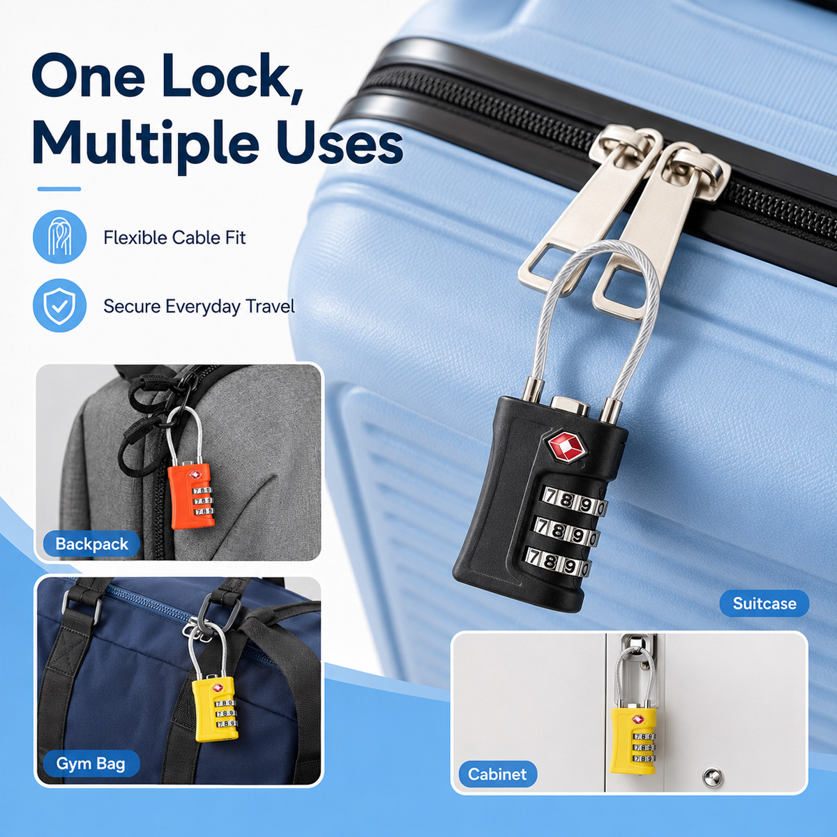 TSA Approved Luggage Lock 3 Di - Travel Lock Tsa Approved ulasan dan harga