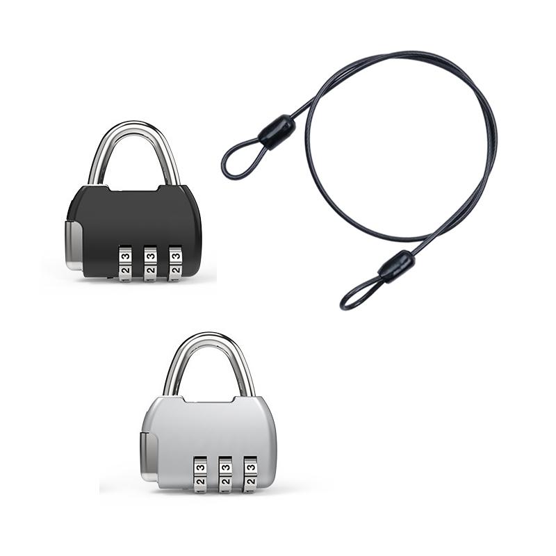 ⑥ Security Steel Cable With 3  - Travel Lock Tsa Approved ulasan dan harga