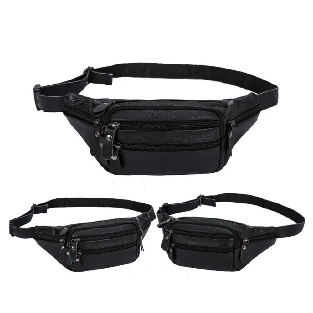 Zipper PU Leather Men's Waist  - Travel Accessories Leather ulasan dan harga