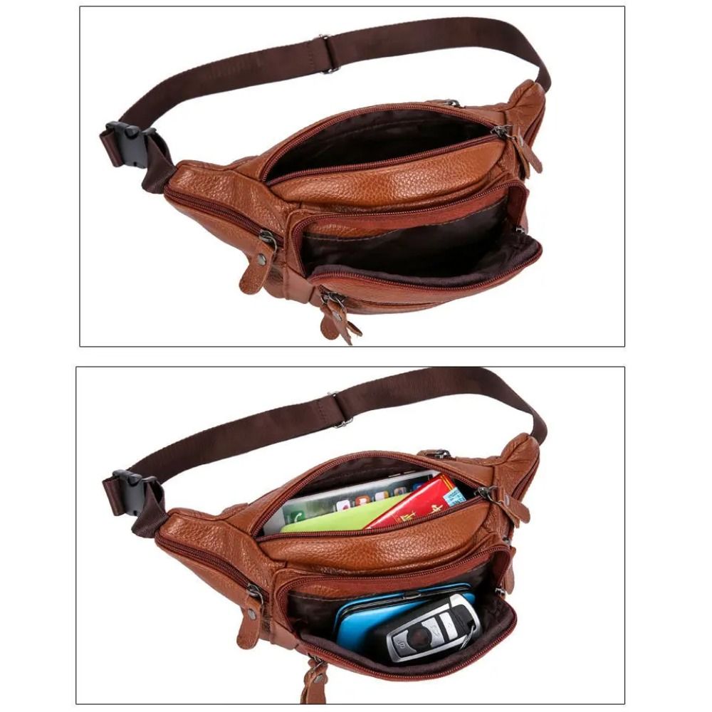 Zipper PU Leather Men's Waist  - Travel Accessories Leather ulasan dan harga