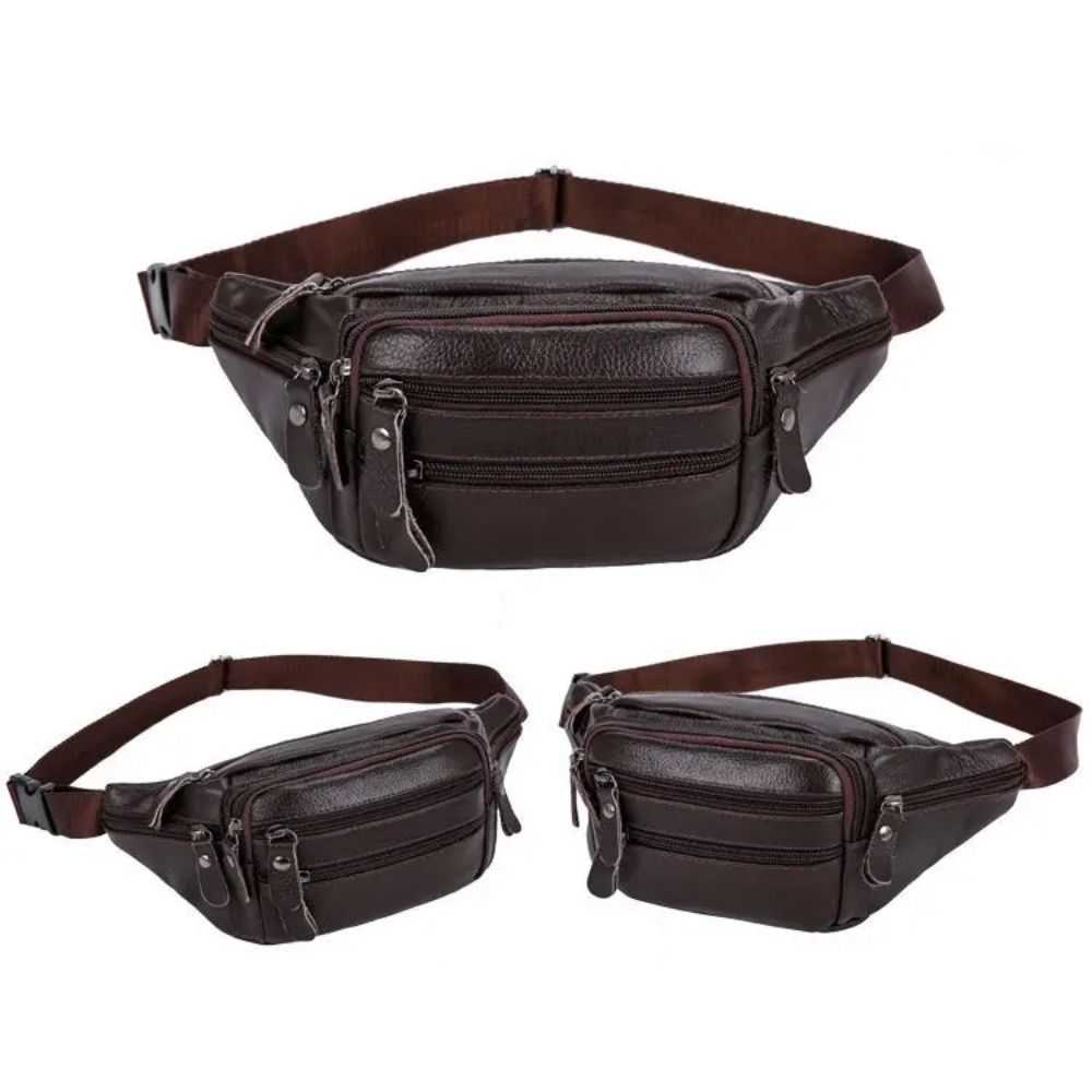 Zipper PU Leather Men's Waist  - Travel Accessories Leather ulasan dan harga
