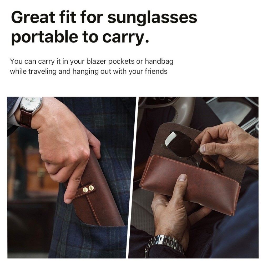 Fashion Genuine Leather Glasse - Travel Accessories Pouch For Men ulasan dan harga