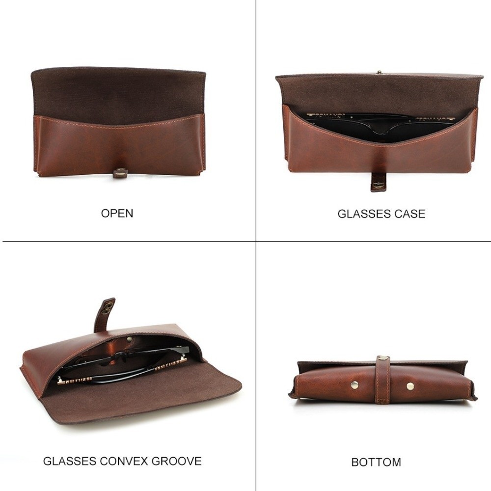 Fashion Genuine Leather Glasse - Travel Accessories Pouch For Men ulasan dan harga