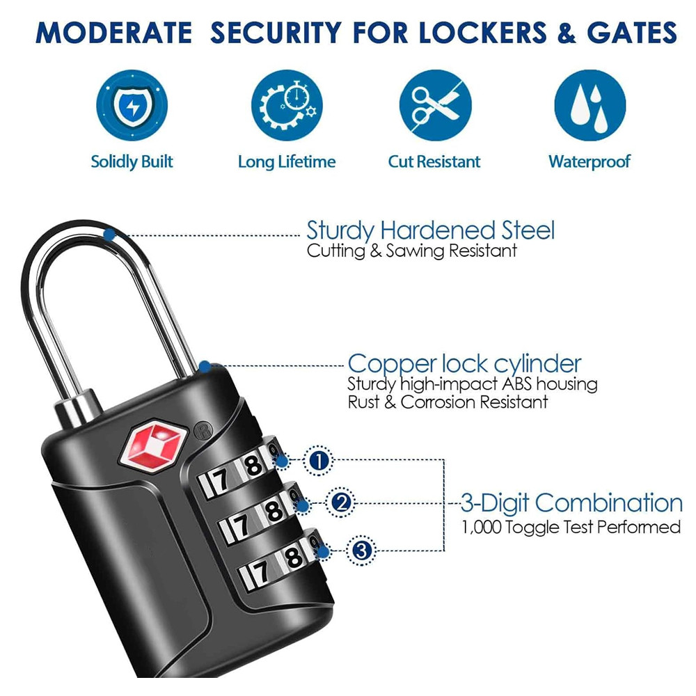 TSA Approved Luggage Locks, Co - Travel Lock Tsa Approved ulasan dan harga