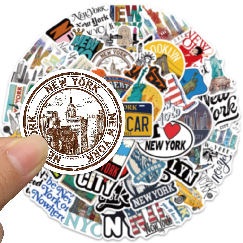 10/30/50PCS Cartoon New York C - Travel Accessories New York ulasan dan harga