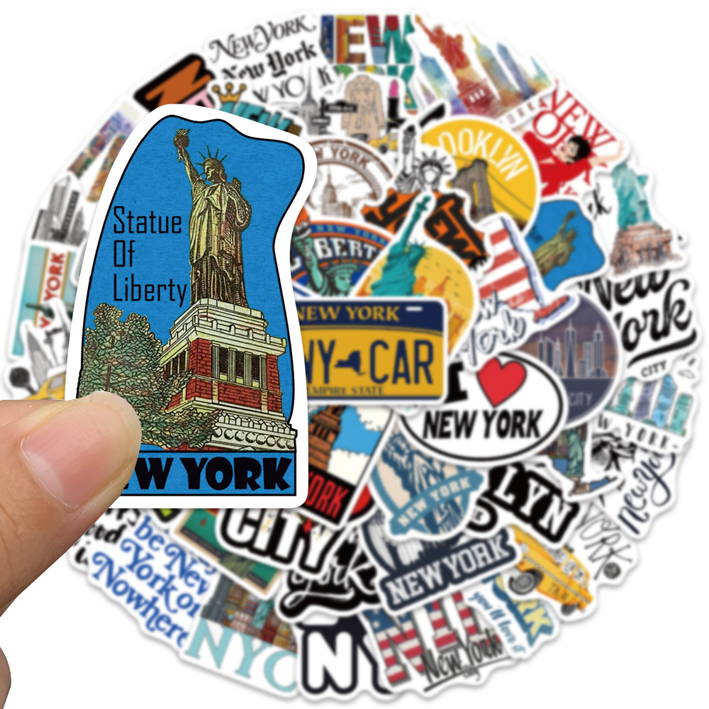 10/30/50PCS Cartoon New York C - Travel Accessories New York ulasan dan harga