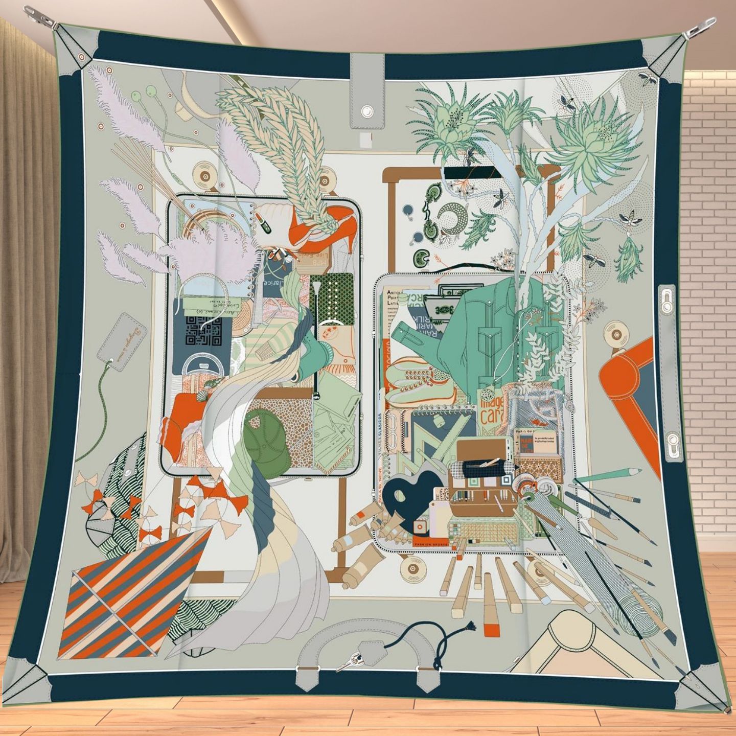 90cm Twill Silk Like Square Sc - Travel Accessories Gifts ulasan dan harga