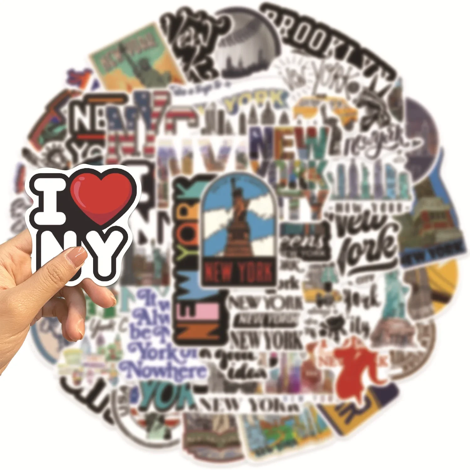 50/100pcs Cute New York City T - Travel Accessories New York ulasan dan harga