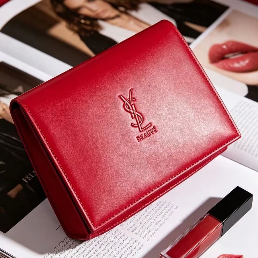 YSL’s Bag Elegant Red Quilted  - Travel Accessories Leather ulasan dan harga