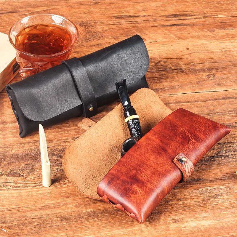 Vintage Cow Leather Pipe Bag H - Travel Accessories Pouch For Men ulasan dan harga