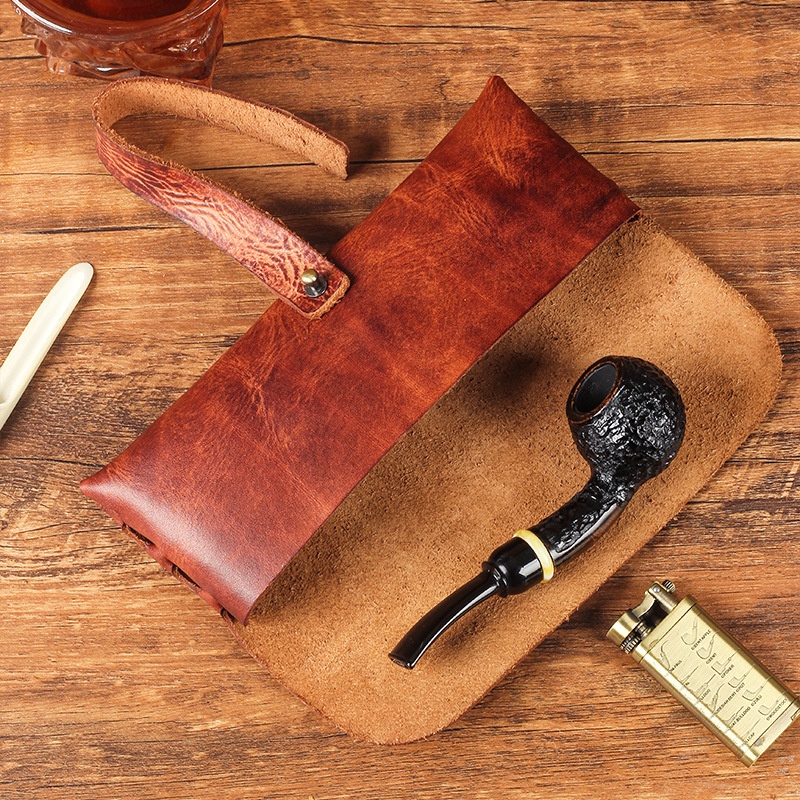 Vintage Cow Leather Pipe Bag H - Travel Accessories Pouch For Men ulasan dan harga