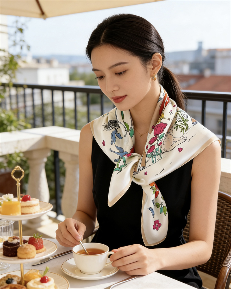 Horse Silk Scarf Women Spring  - Travel Accessories Bag For Women ulasan dan harga