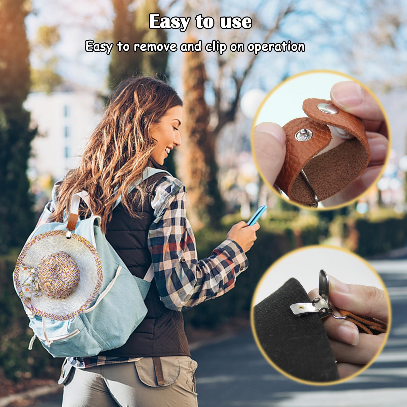 PU Leather Hat Clip for Travel - Travel Accessories Bag For Women ulasan dan harga