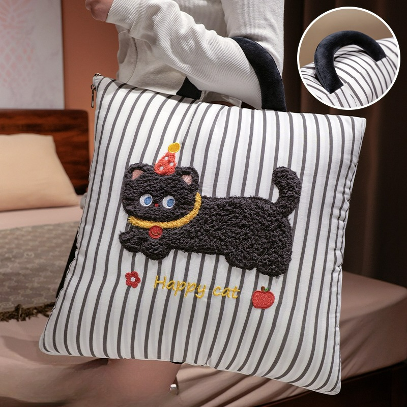 Cartoon Striped Pillow Blanket - Travel Accessories Gifts ulasan dan harga